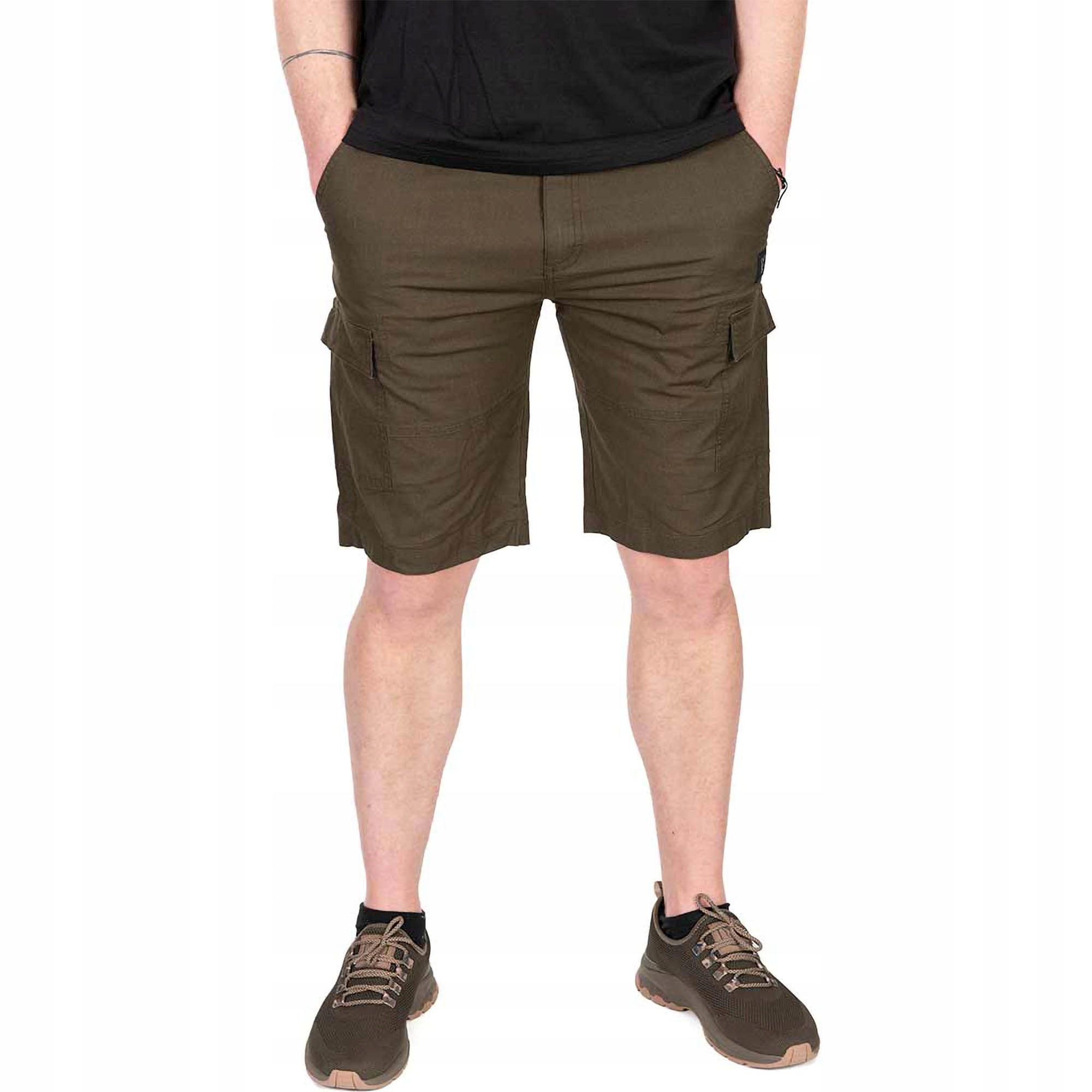 Kraťasy Rybářské šortky Krátké kalhoty Fox Lw Khaki Combat Shorts vel. L
