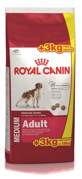 Levně Royal Canin Canine Medium Adult 15 kg 3 kg zdarma