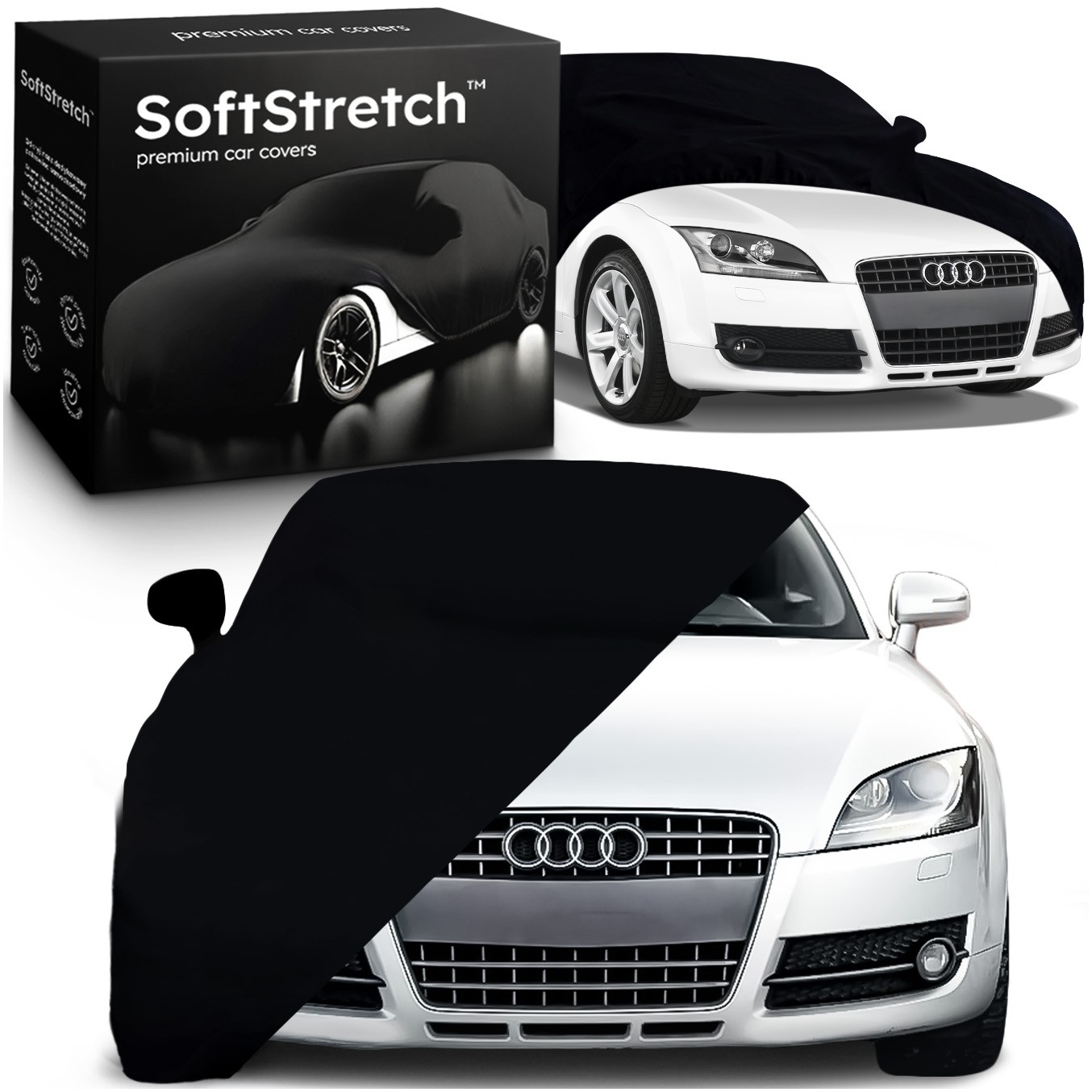 Pružný automobilový kryt SoftStretch Premium pre Audi Tt 8J čierny