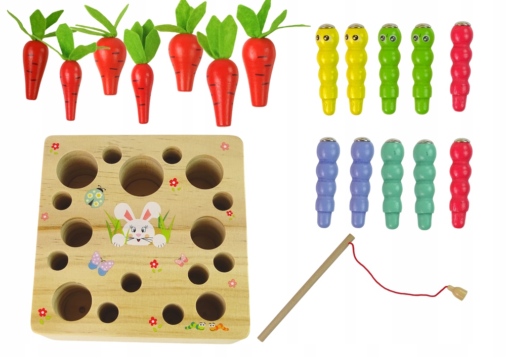 GRA MAGNETYCZNA MARCHEWKI DŻDŻOWNICA WĘDKA Wiek dziecka 3 lata +