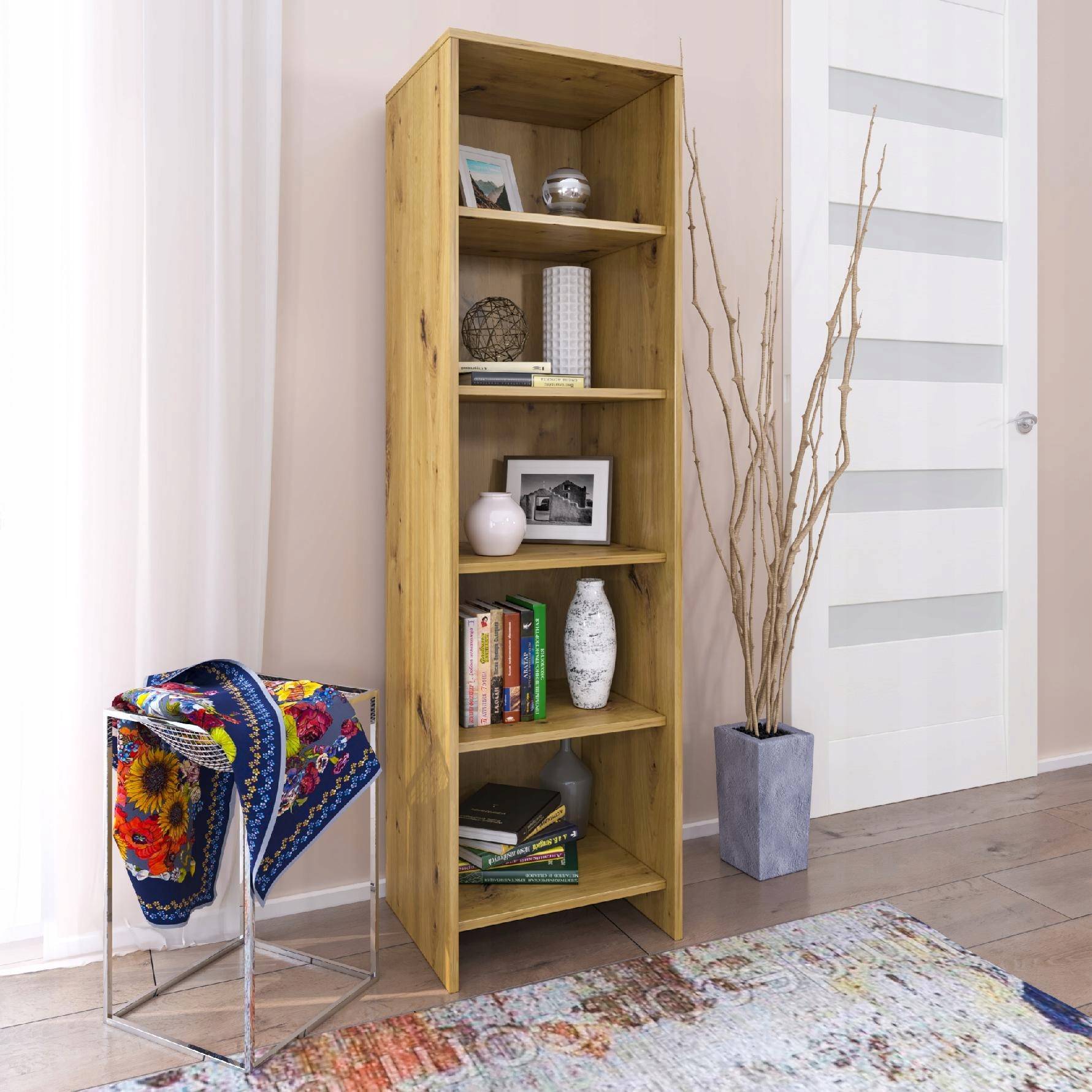 Regał do salonu biurowy 1,55 m półka dąb artisan Marka GLmeble