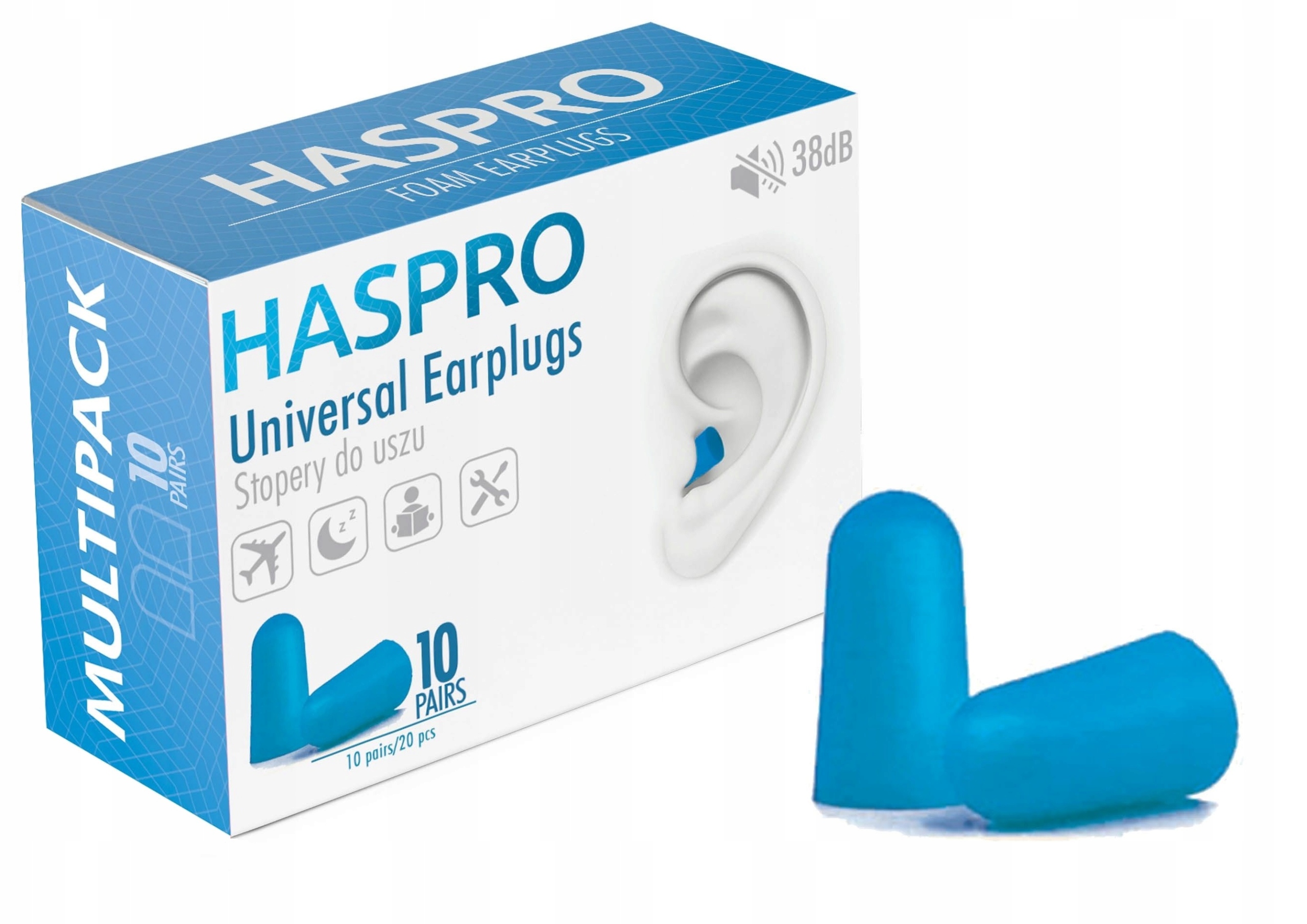 

Zatyczki Do Uszu Stopery Haspro Uniwersalne 10 par