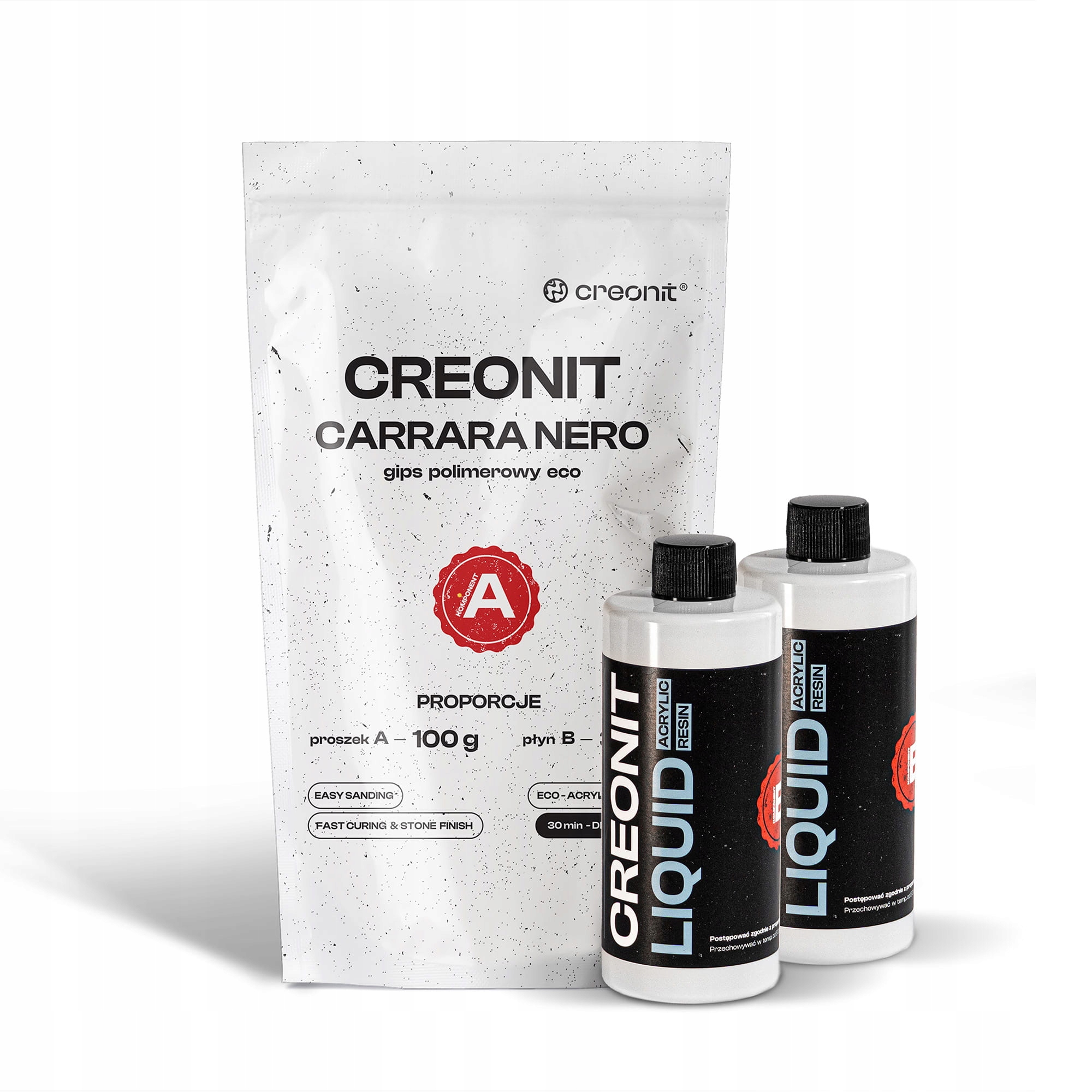 Polymerační sádra (dvousložkový) Creonit Carrara Nero (sada) 2,6kg