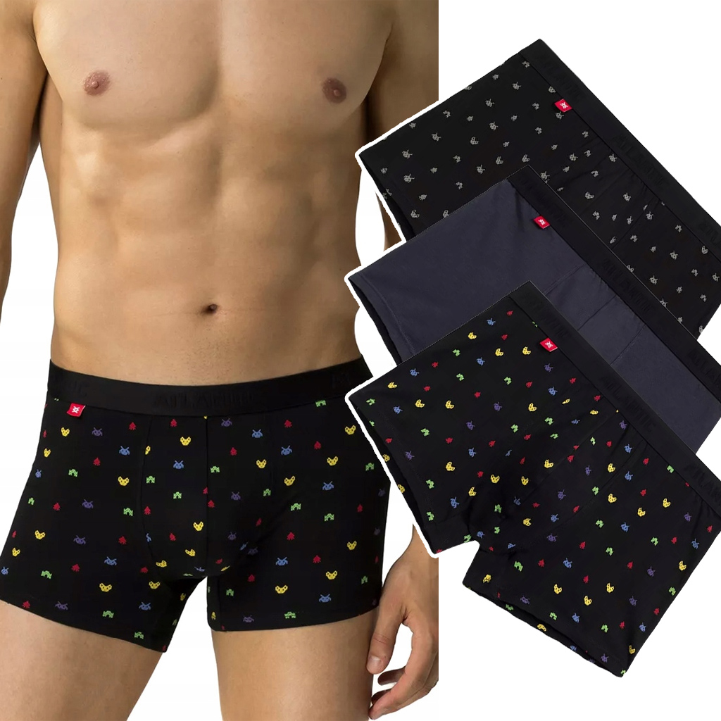 x3 Pánské přiléhavé boxerky Atlantic 3MH-054 Bavlněné šortky XL