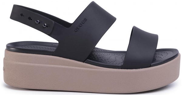 Crocs sandály Brooklyn Low Wedge W 206453 Black Mushroom platforma 37,5