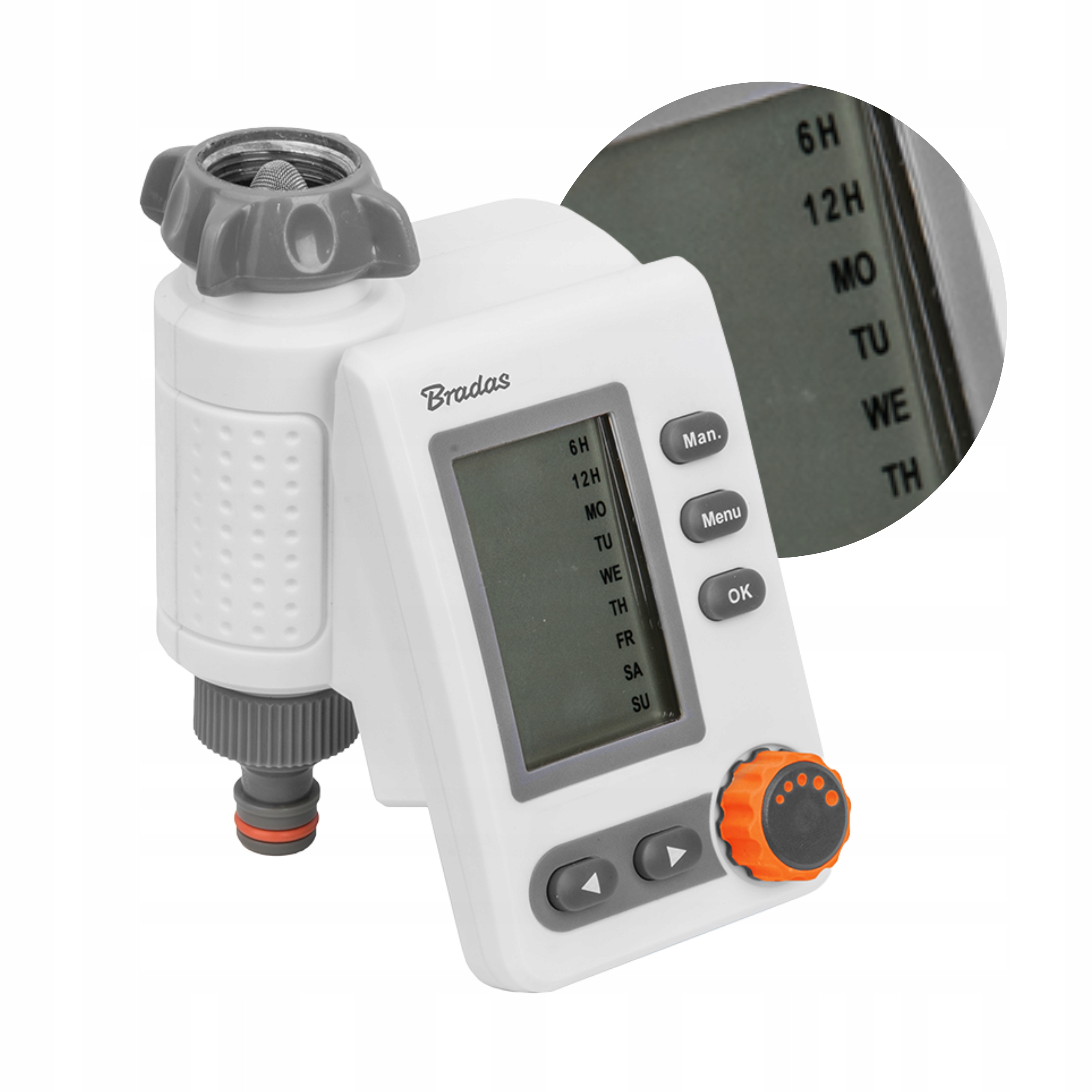 Regulátor zavlažování a zavlažování na kohoutku s vypínačem Bradas