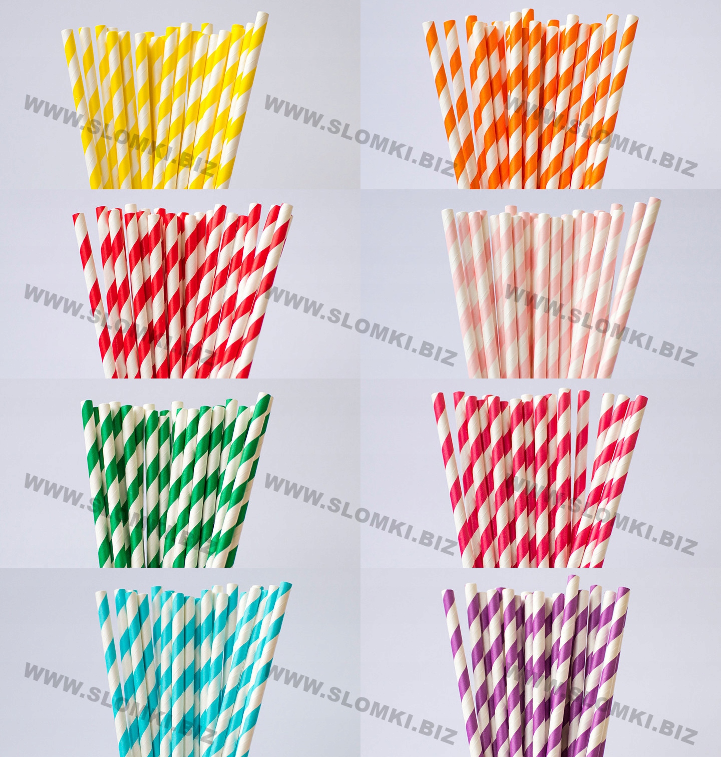 Słomki papierowe 250szt pomarańczowe paski 197x6mm EAN (GTIN) 5903933603025