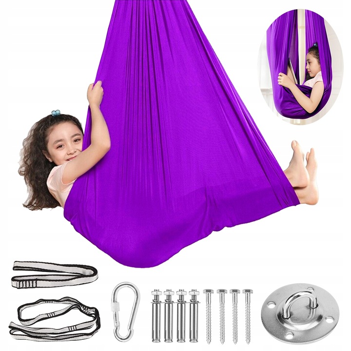 Huśtawka Dla Dzieci Hamak Chusta Sensoryczna Szarfa Akrobatyczna Joga 280CM