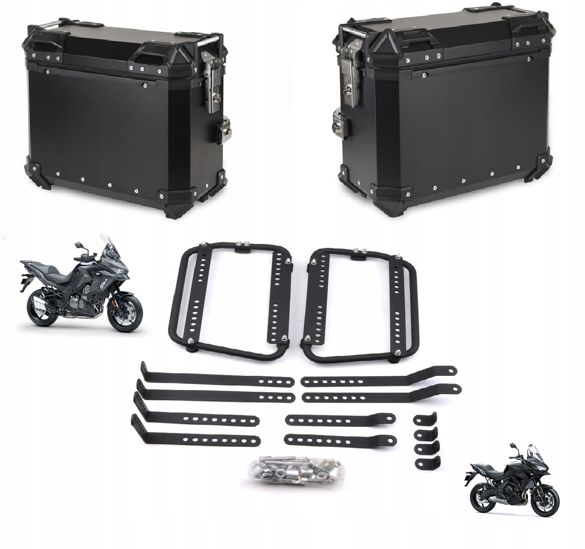 Hliníkové Motocyklové Kufry Uni Rám, Sada Kawasaki Versys 650 1000