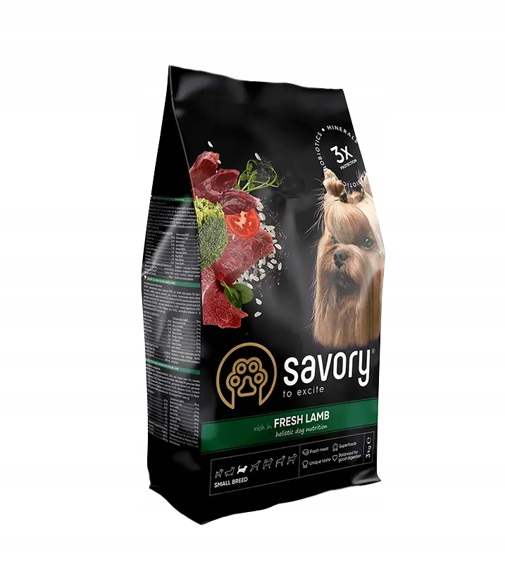 Levně Savory suché krmivo pro psy malých plemen jehněčí 3 kg