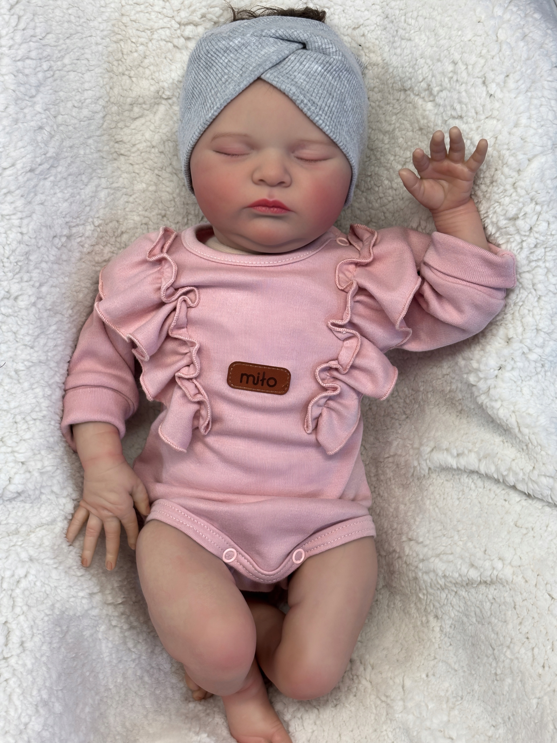 Body niemowlęce dziewczynka falbanka ROSNĄCE CHRZEST 100% BAWEŁNA