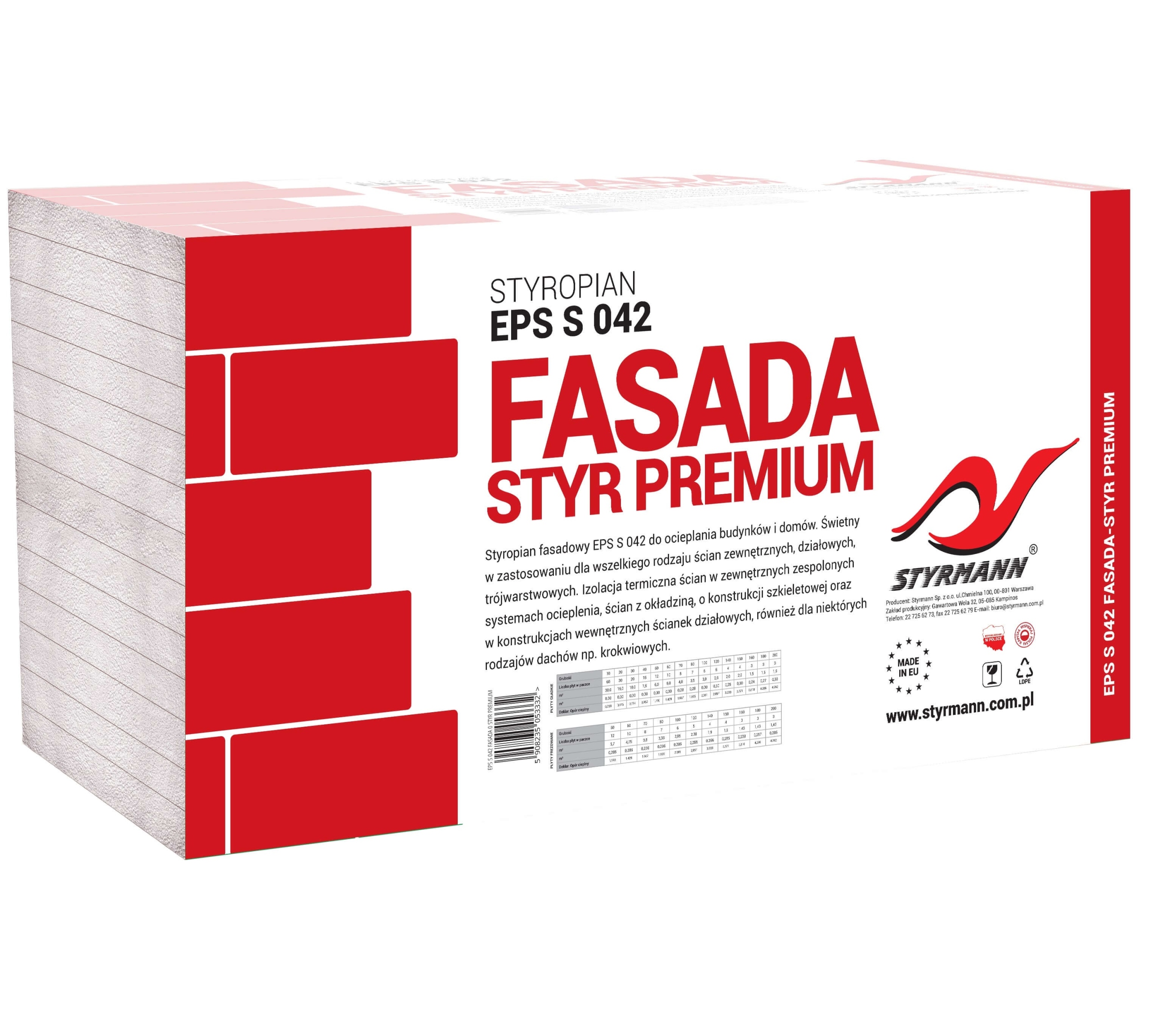 STYROPIAN ELEWACJA FASADA 042 / 8cm / paczka 3,5m2