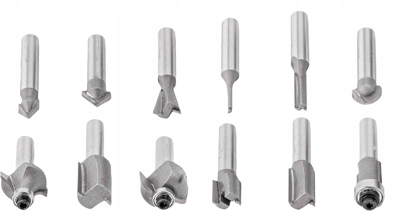 FREZY KSZTAŁTOWE DO DREWNA 12 el FREZARKA ZESTAW Kod producenta V05068