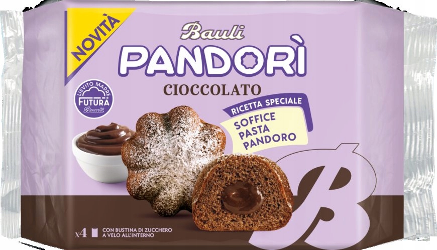Levně 4x Mufiny s tekutou náplní (4 kusy v balení)Pandori Cacao150g Bauli