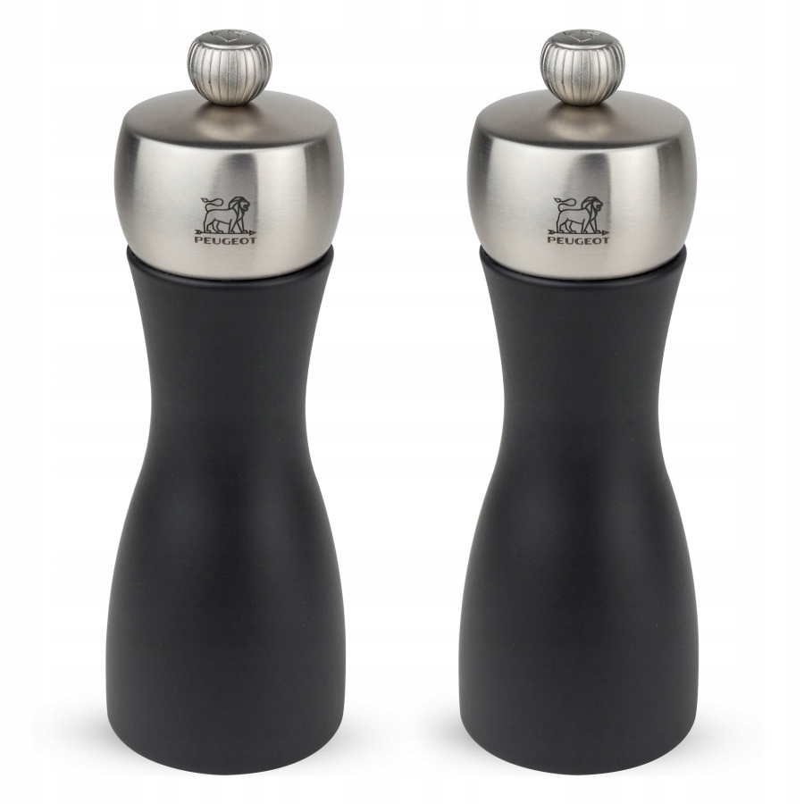 Sada mlynčekov na soľ a korenie čierna 15 cm Peugeot