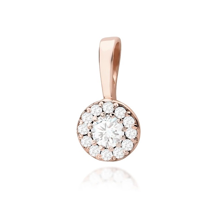 Přívěsek z růžového zlata s laboratorními diamanty 0,22 ct