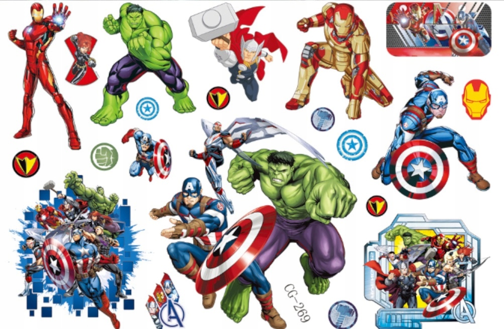 

Tatuaże zmywalne dla dzieci Avengers CG269