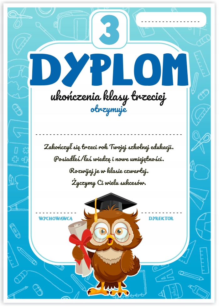 

Dyplom Ukończenia klasy 3 Sowa