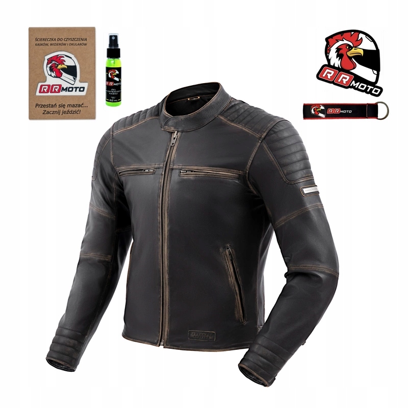 Kožená motocyklová bunda Rebelhorn Hunter II Vintage Brown hnedá Darčeky
