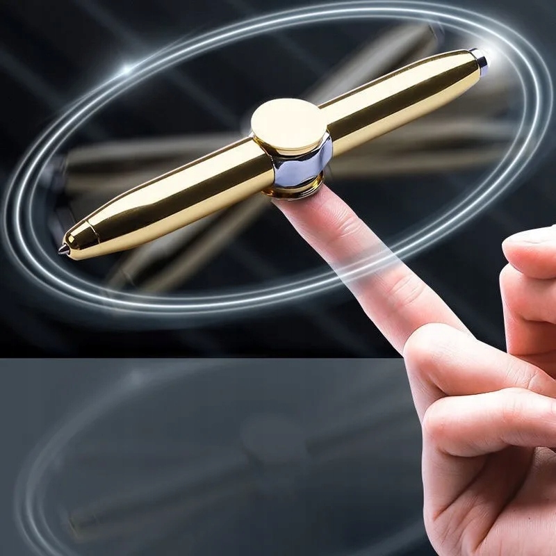 KRĘCĄCY DŁUGOPIS FIDGET PEN SPINNER LED PENSPINNING ZŁOTY