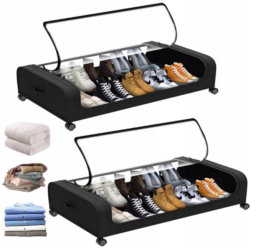 Organizér Pod Postel 78,5X44 CM Pro Uložení Ložního Prádla Se Zámkem, 2 Ks