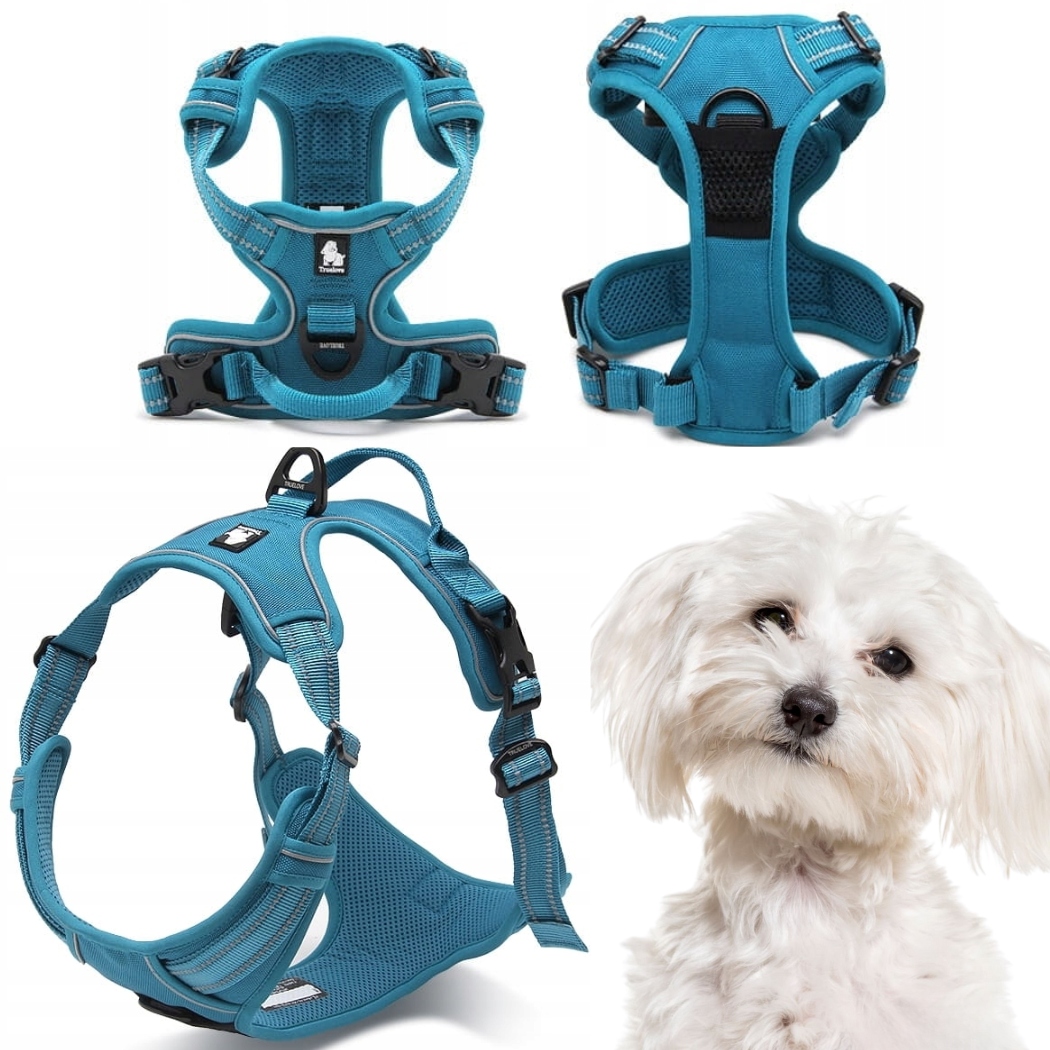 Levně Postroj Pro Psa Truelove Easy Walk, Pevný, Odolný, Reflexní, Modrý Xs