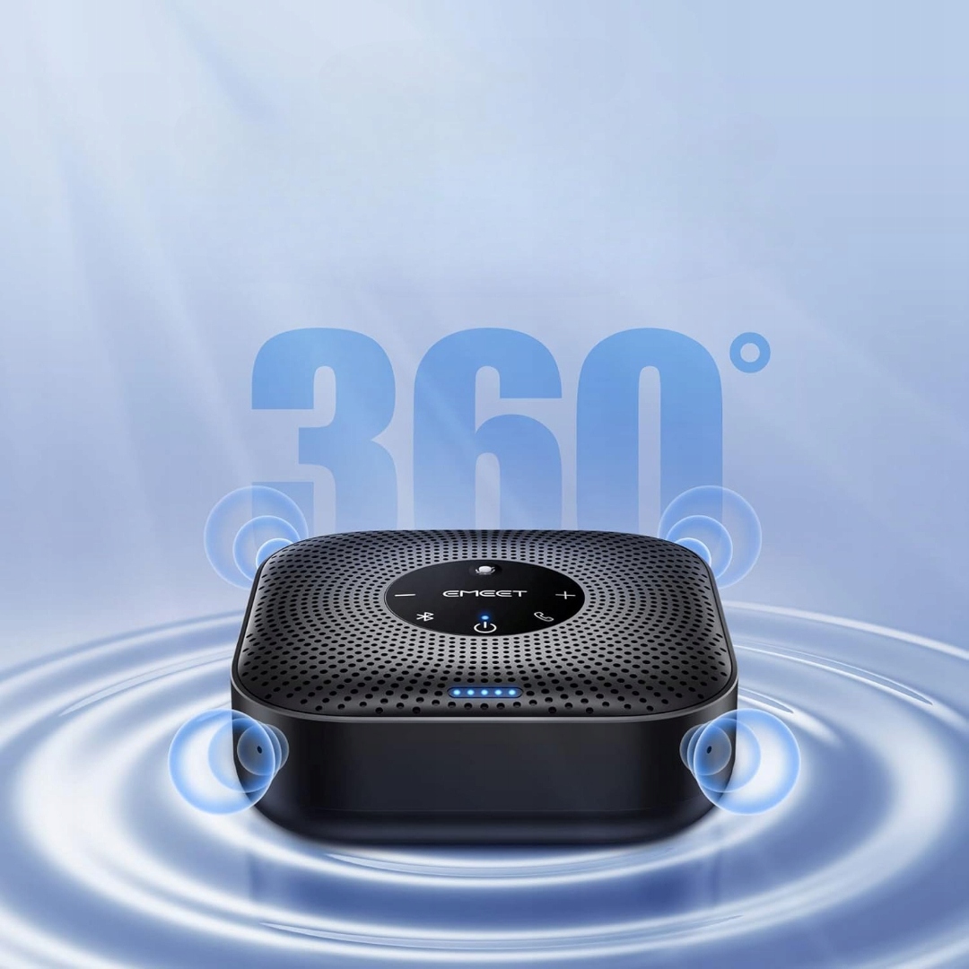 EMEET Głośnik Konferencyjny M0 Plus 4 Mikrofony 360° Zasięg USB PC Skype — miniatura 9