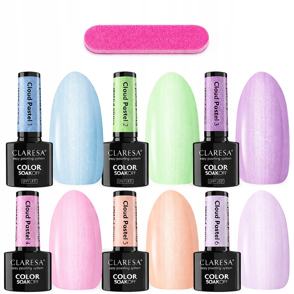 Claresa Lakier Hybrydowy do paznokci kolekcja 6x 1-6 Cloud Pastel perłowe