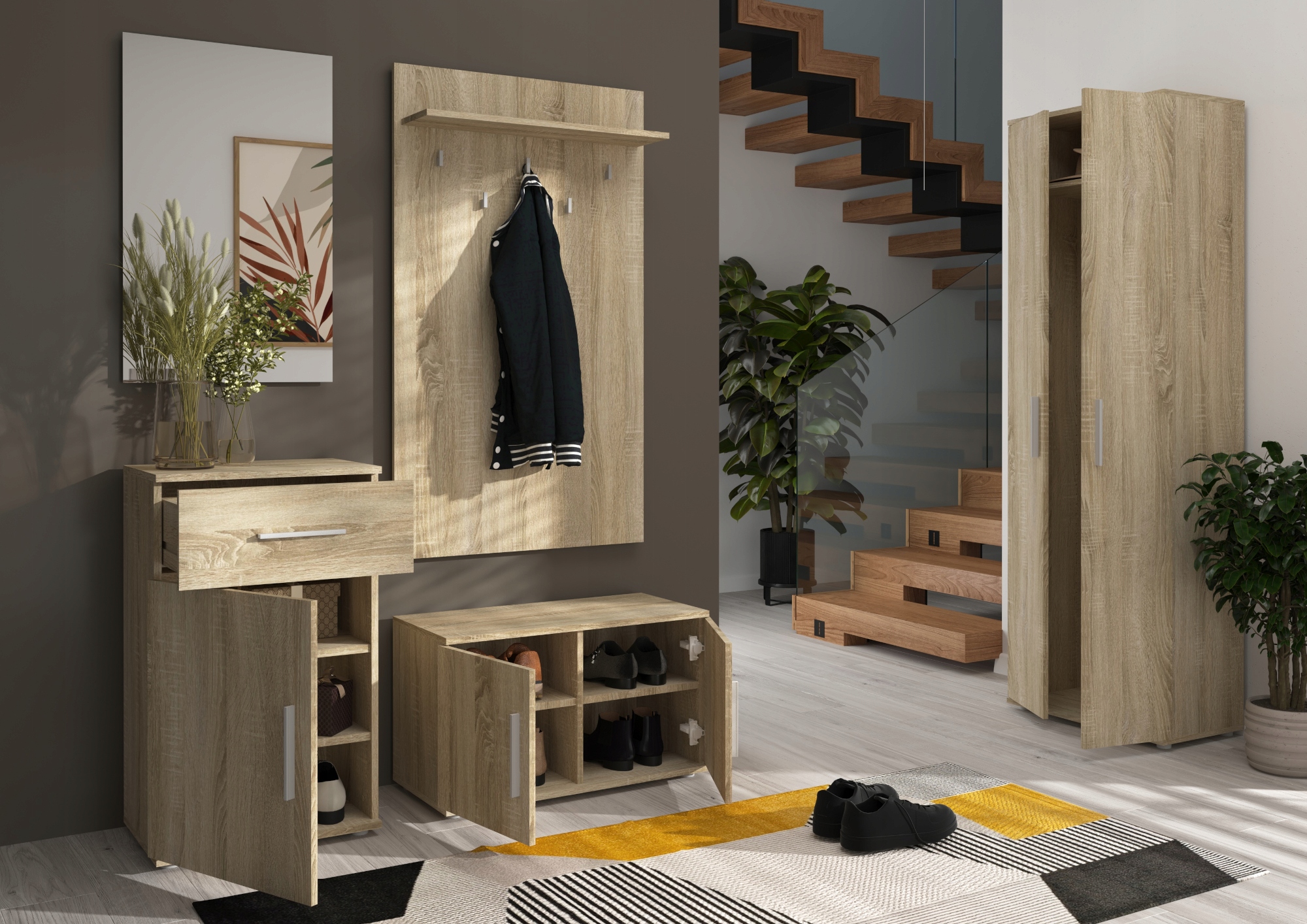 SZAFKA NA BUTY VALENCIA 70 CM NISKA DĄB SONOMA MAFMEBLE Głębokość mebla 35 cm
