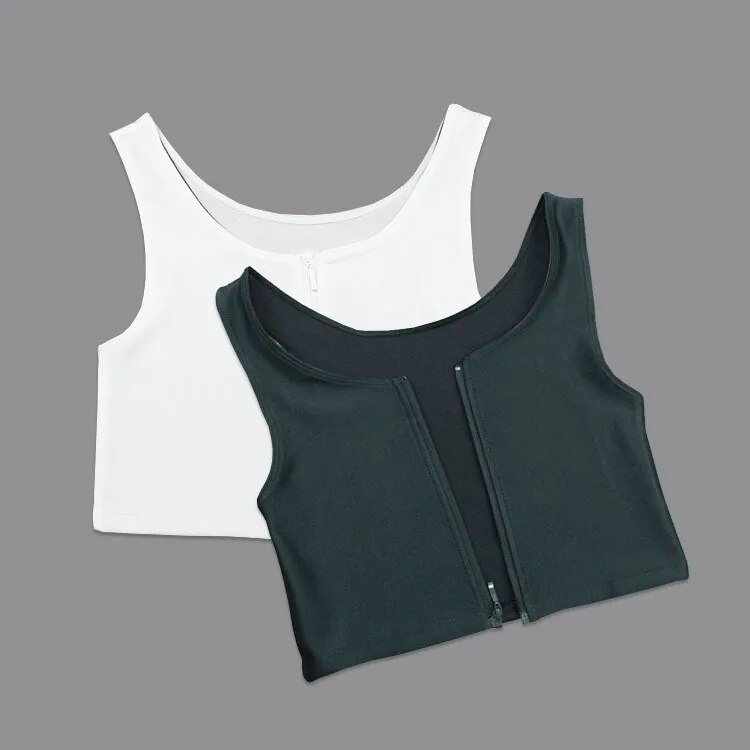 Tomboy Binder Sport Bra Top Plus Size Zipper Chest Marka bez marki