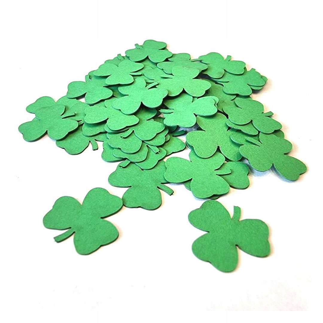 KONFETTI papierowe ŚW. PATRYK koniczynki ZIELONE