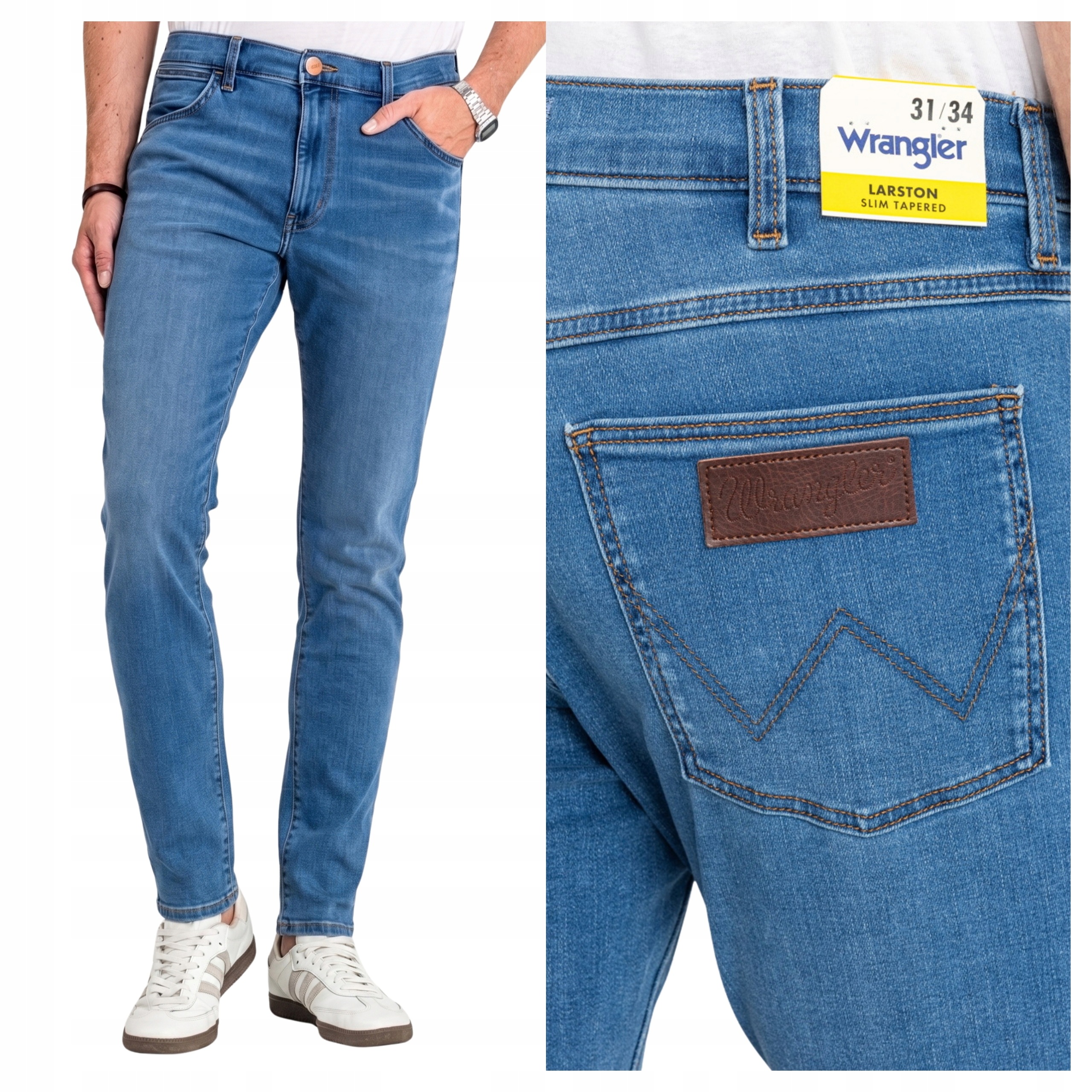 Pánské kalhoty Wrangler Larston Light Visual Jeans modré W31 L30