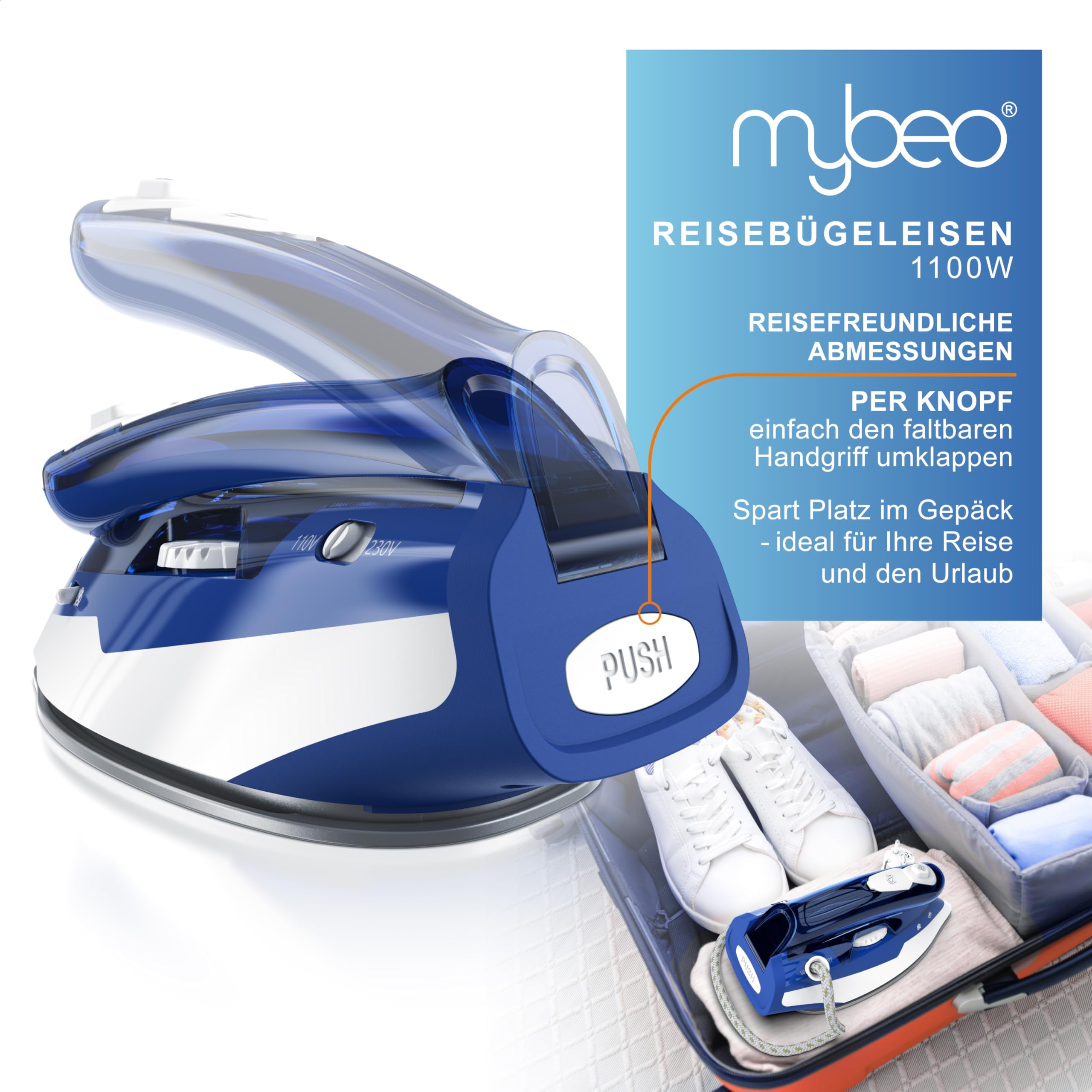 CSL Żelazko Podróżne 1100W Dual-Voltage 110/230V Małe i Lekkie — miniatura 4
