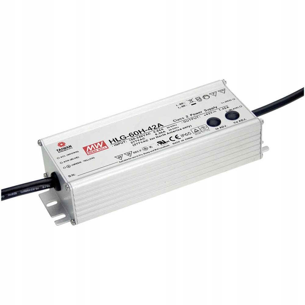 Jednovýstupový Led driver Mean Well Ac-dc, mix režim (CV+CC) s vestavěným Pfc