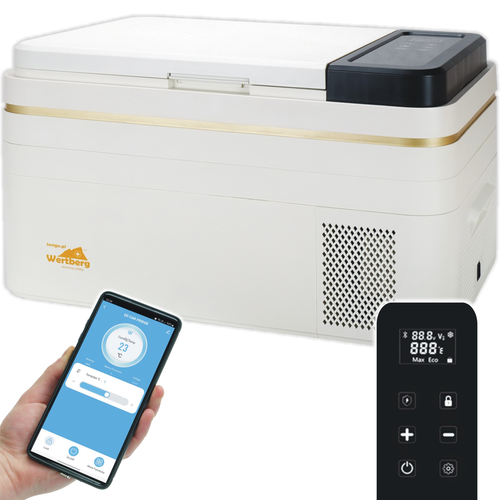 30L lodówka zamrażarka -20°C 12V/24V|230V bluetooth samochodowa sprężarkowa