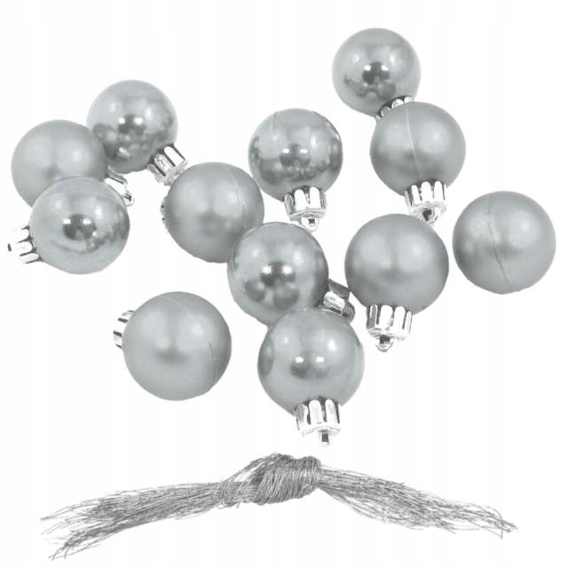 

Bombki srebrne Nietłukące plastikowe Święta x12