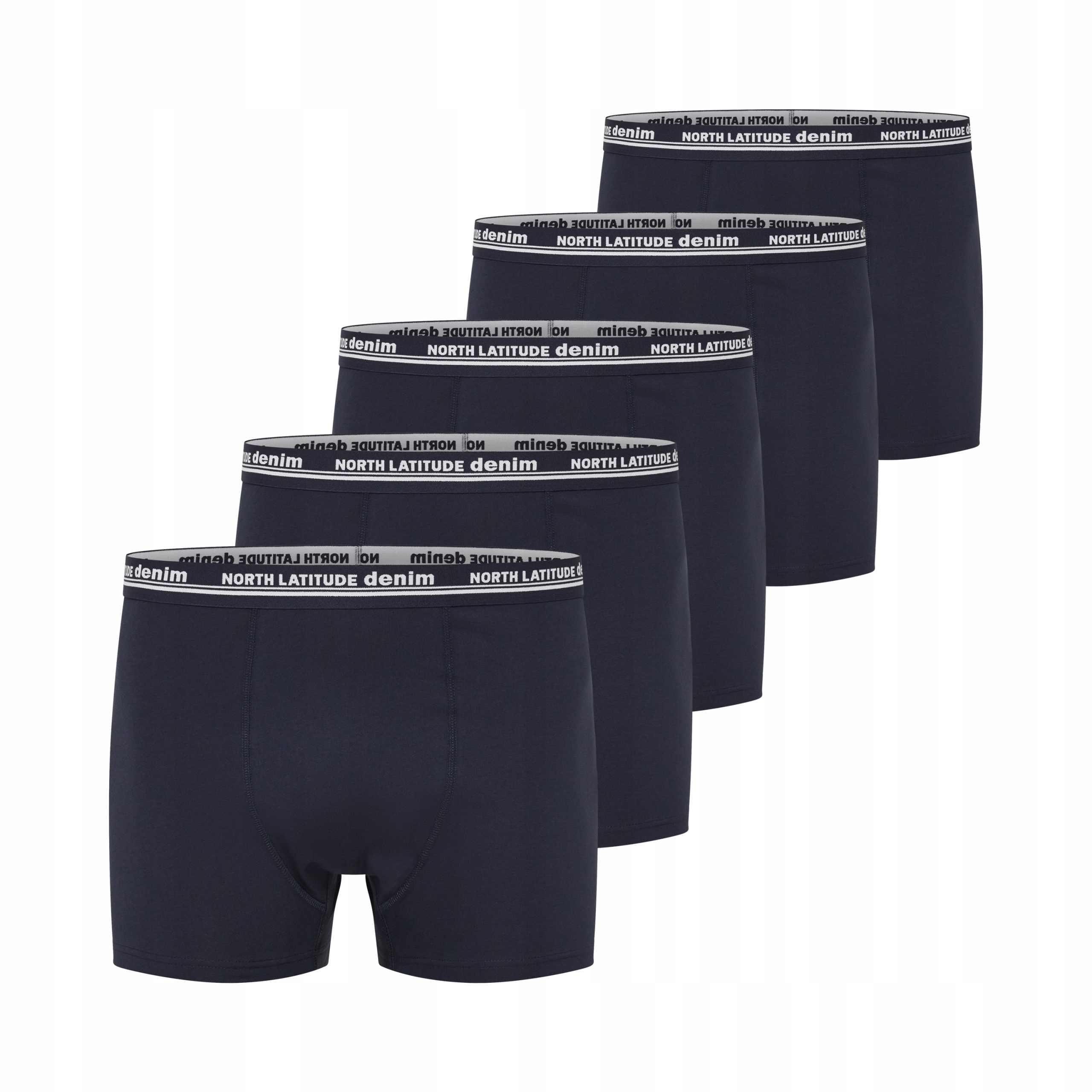 North Latitude Pohodlné Boxerky Velké Velikosti 5 Balení Sada Tmavě Modré 4XL