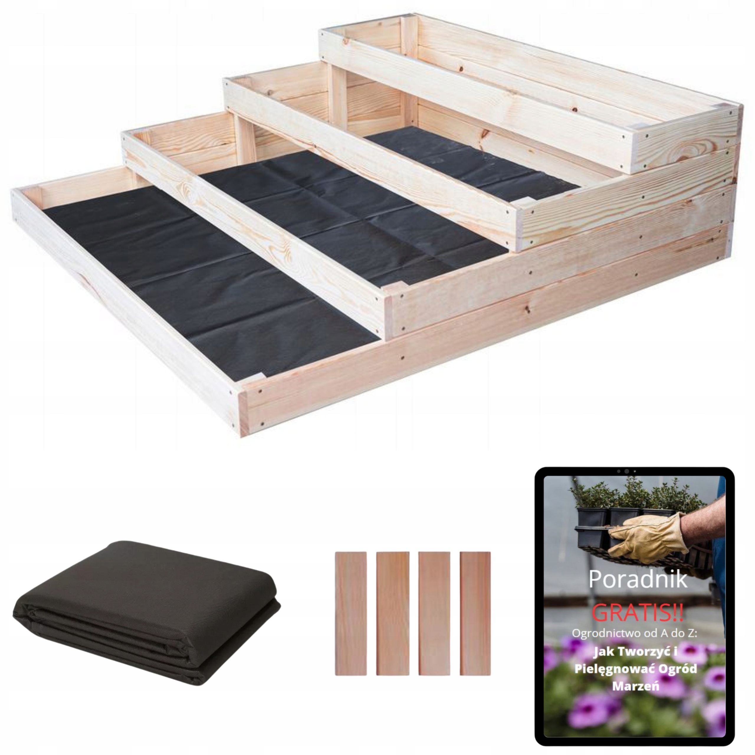 4-patrový Zeleninový Záhon Pařeniště Dřevěná truhla Bylinkový Záhon 120x120 návod