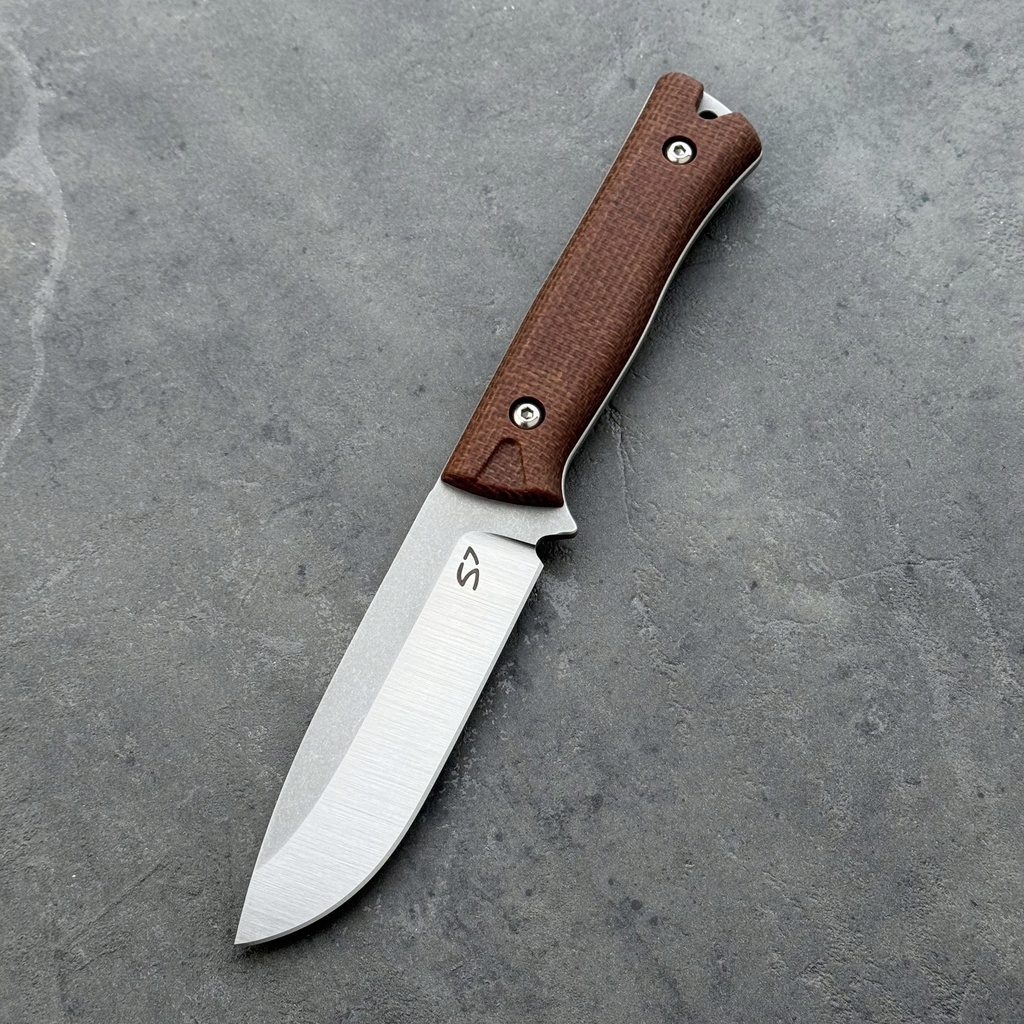 Nůž SJ-Knife Templar 'Terra' Satin Elmax Brown Jute Micarta Brown Kydex