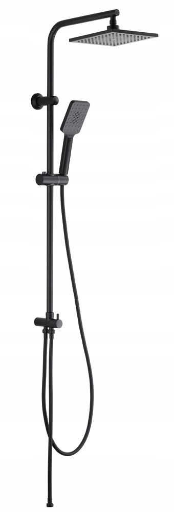 Aqbau sprchová súprava Roma čierna s dažďovou sprchou štvorcová