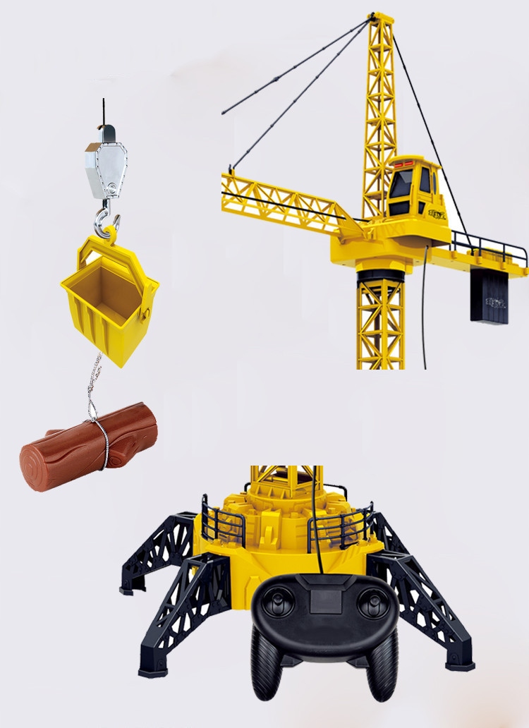 DUŻY DŹWIG ZDALNIE STEROWANY ŻURAW XXL OBROTOWY 128CM + DŹWIĘKI I DIODA LED Model Żuraw Digant