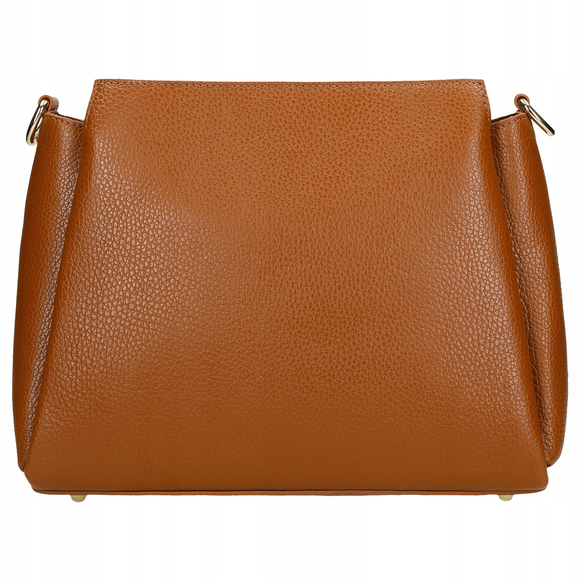 Torebka Wojas jasnobrązowy kuferek damski ze skóry licowej Marka Wojas