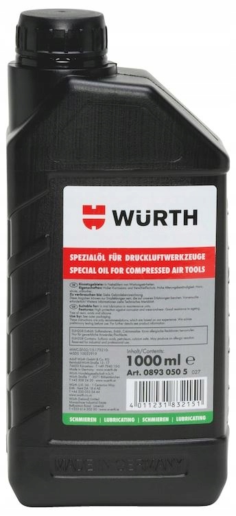 Olej Specjalny Do Narzędzi Pneumatycznych 1L Wurth