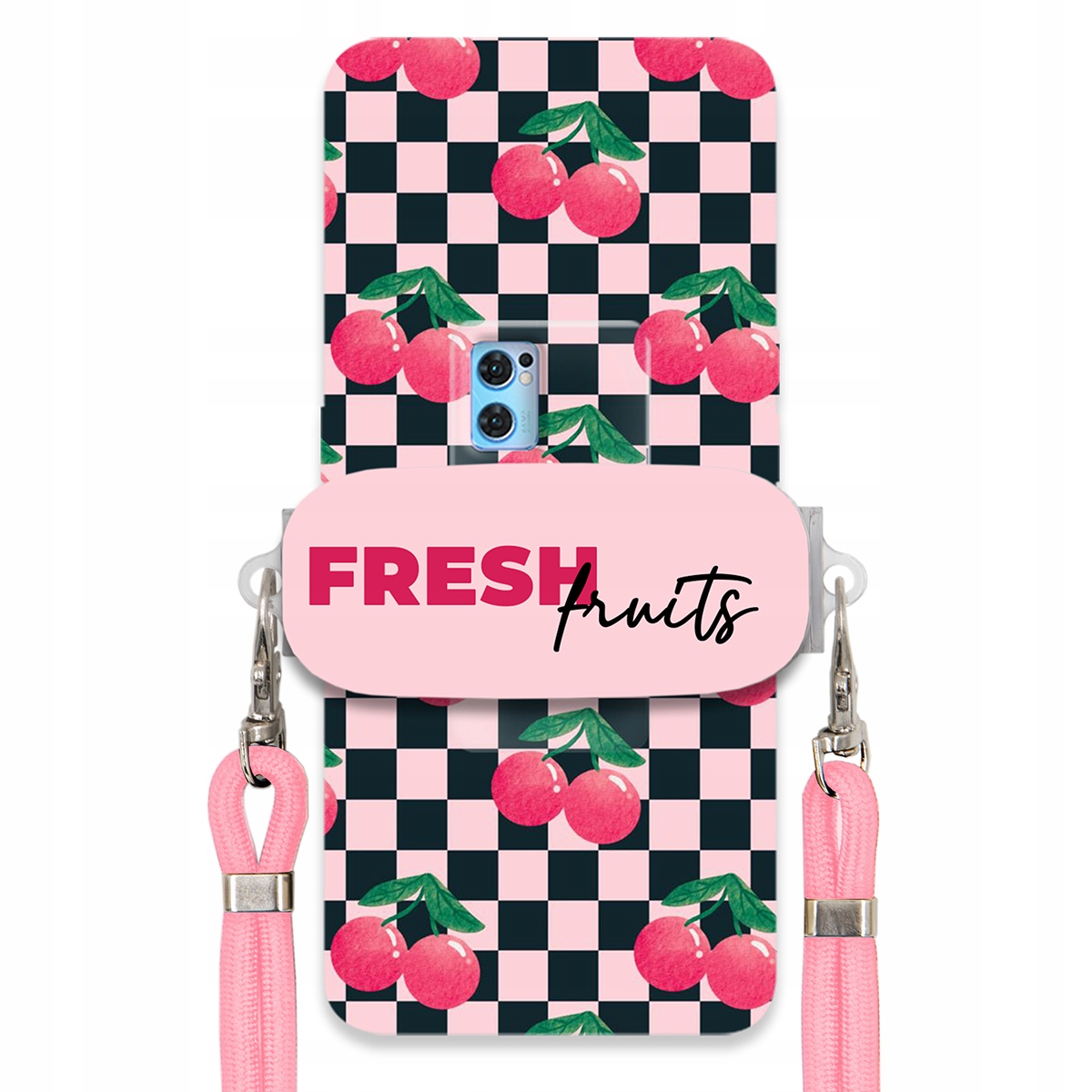 Puzdro pre Oppo Reno 7 Pro Crossbody vodítko držiak šachovnice Fresh Fruits