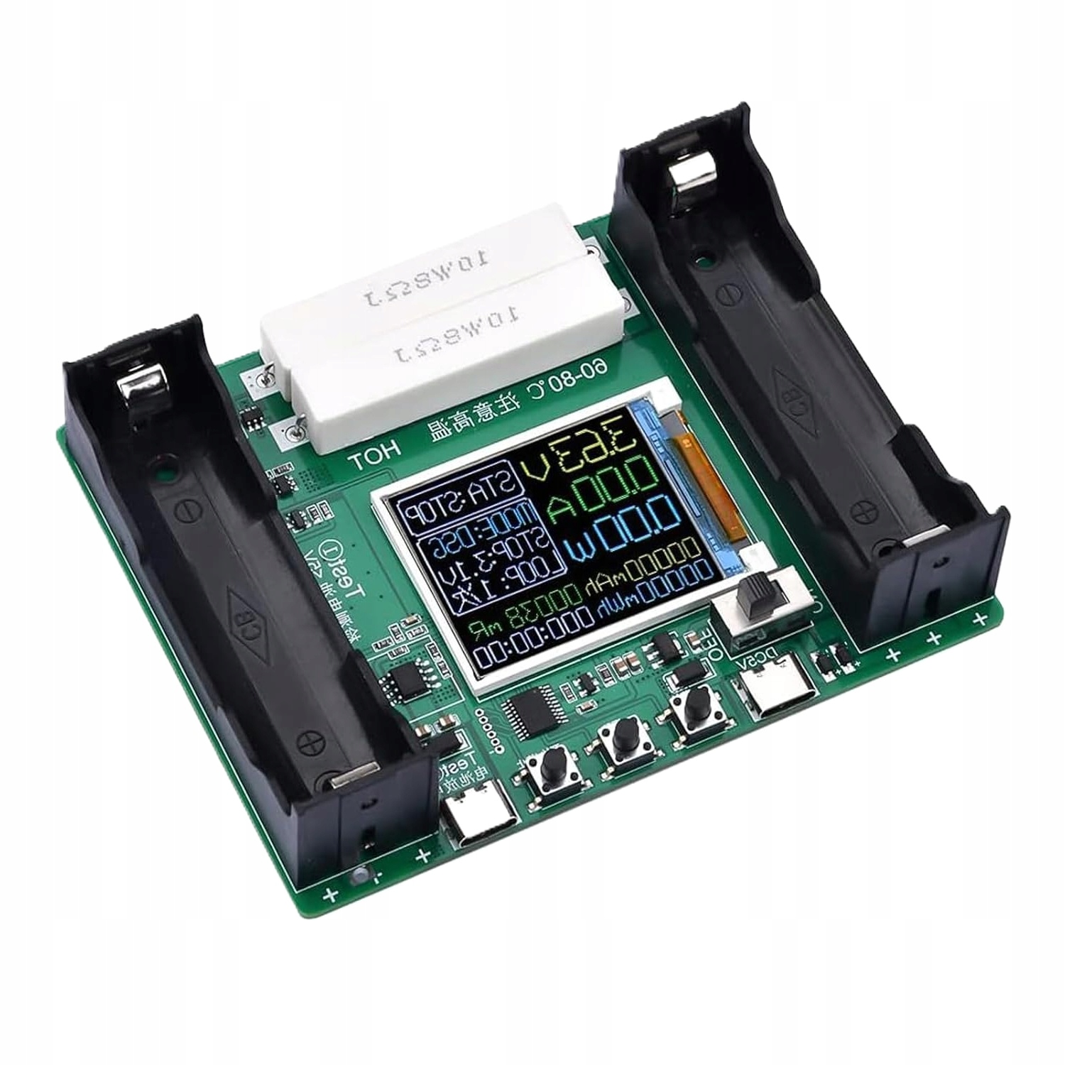 TESTER POJEMNOŚCI I REZYSTANCJI BATERII 18650 Z WYŚWIETLACZEM LCD