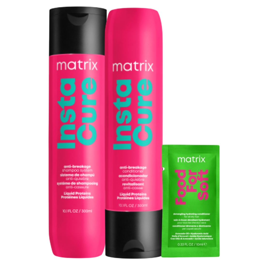 Matrix Instacure szampon regenerujący do włosów łamliwych, odżywka Zestaw