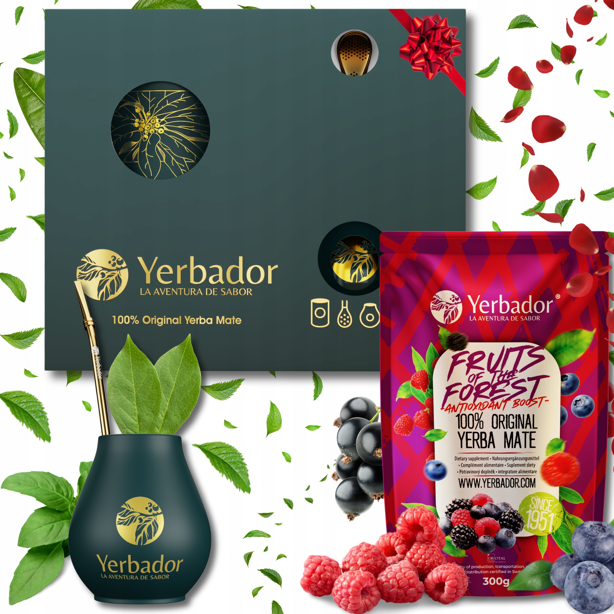 Levně Yerba Mate Startovací Sada Yerbador Owoce Lasu Ostružina Matero Bombilla
