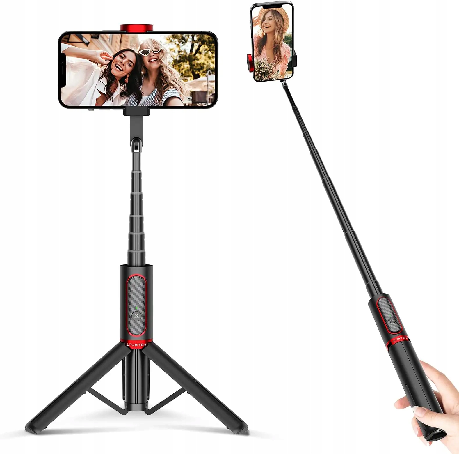 Selfie-stick Atumtek ATSS087 czarno-czerwony