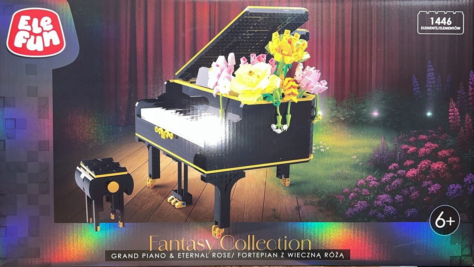 Fantasy Collection Fortepian z wieczną różą 1446el