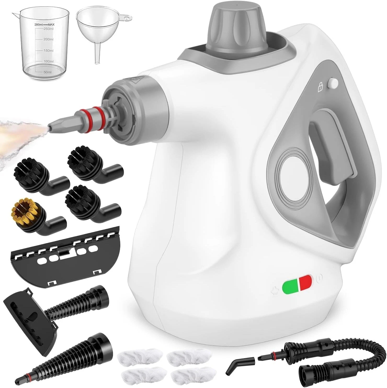 Parní Čistič 1050 W 350 ML Sada Nástavců Do Kuchyně Koupelny, Spáry Auta